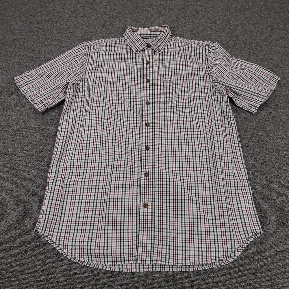 Carhartt Shirt Mens LT White Plaid  Relaxed Fit Hiking Outdoor Workwear